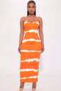 Stripe Tie-Dye Printed Maxi Dress